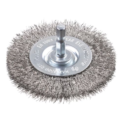 Cepillo circular inoxidable ondulado fino 75mm KWB