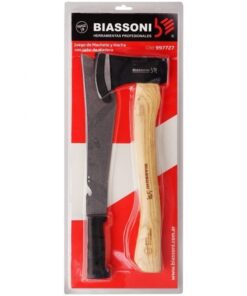 Set machete y hacha camping cabo madera Biassoni