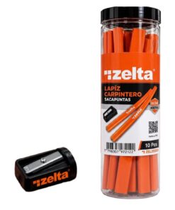 Lapiz carpintero x10 HB175 + 1 sacapuntas ZELZ0200