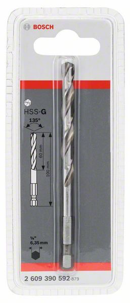 Broca de centrar HSS para sierra corona 6.35mm KWB