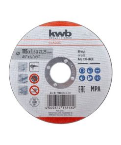 Disco p/corte acero inoxidable 180x1.6mm KWB