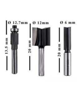 Set de 3 fresas rectas para fresadora KWB