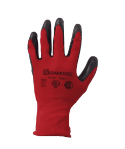 Guante G13 poly rojo baño nitrilo GM